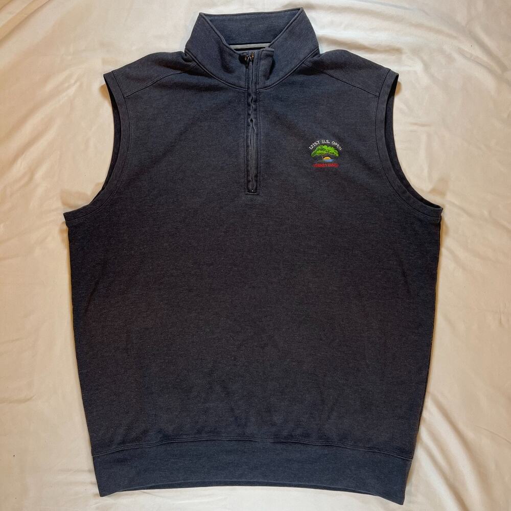 121st US Open Torrey Pines Bermuda Sands 1/4 Zip Vest Men L Gray Sleeveless
